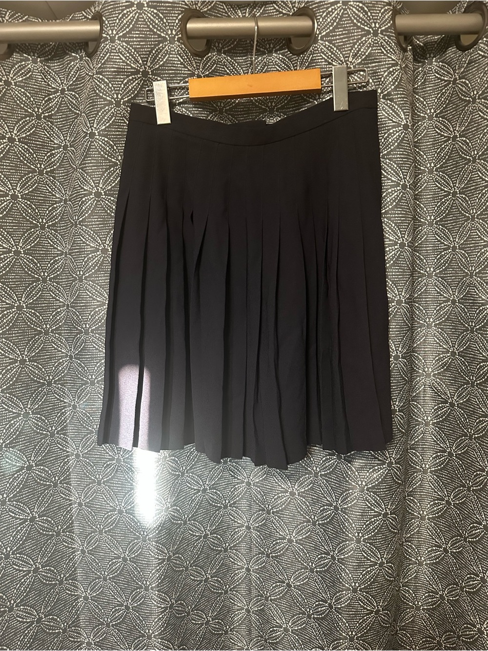 Pleated navy blue skirt